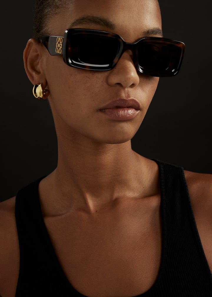 Loewe LW40102F Anagram Sunglasses in Dark Havana Brown