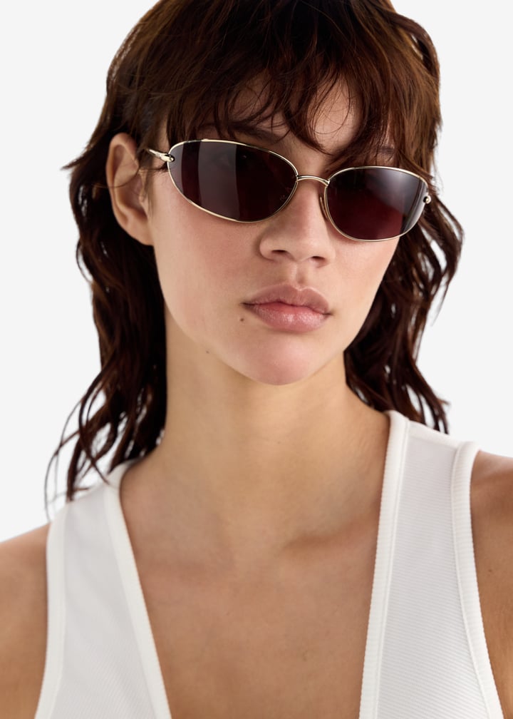 Loewe LW40164U Mask Sunglasses in Gold Purple