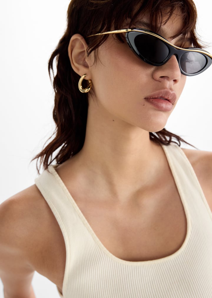 Loewe LW40166I Signature Cat Eye Sunglasses in Black