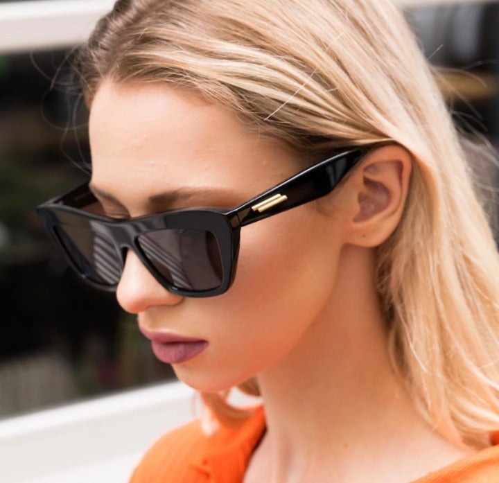 Bottega Veneta BV1121S Black Cat Eye Sunglasses – Designer Daydream