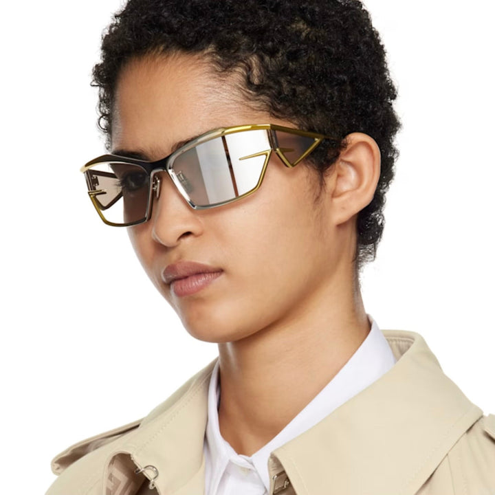 Givenchy GV40066U Cut Mask Sunglasses in Gold