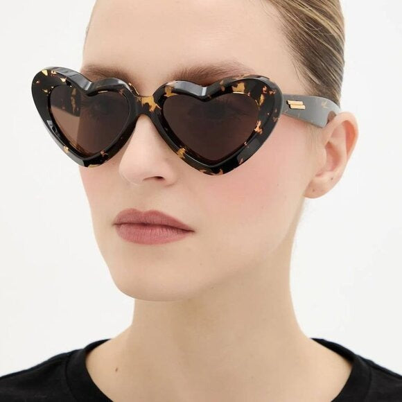 Bottega Veneta BV1432S Brown Heart Sunglasses