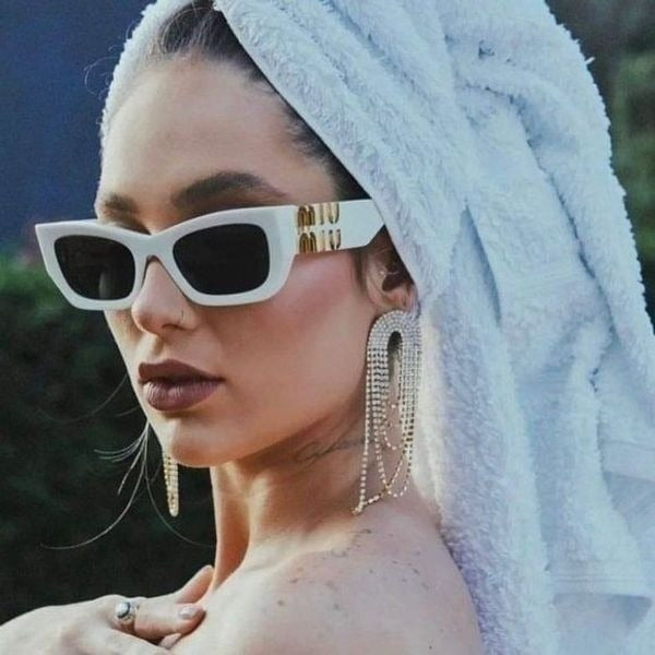 Miu Miu MU09WS White Thick Cat Eye Sunglasses – Designer Daydream