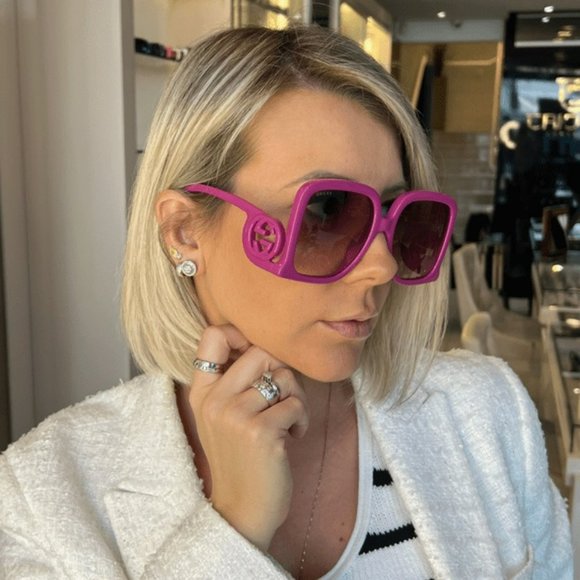 Gucci GG1326S Oversized Square Sunglasses in Fuchsia