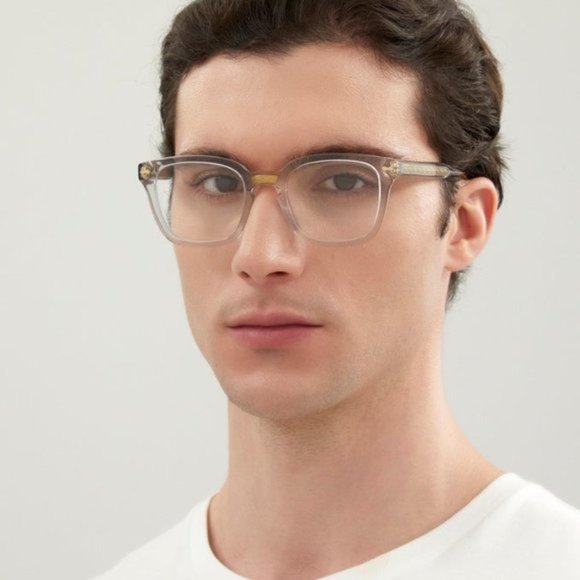 Gucci GG0184O Grey Clear Square Frames