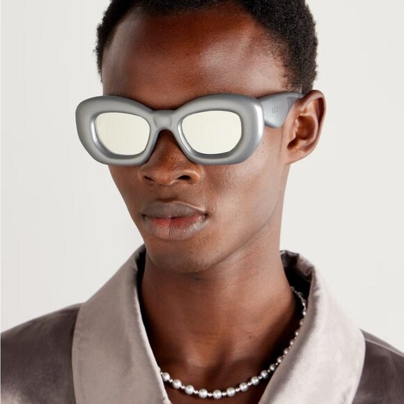 Loewe LW40117I Inflated Sunglasses in Silver Mirror – Designer
