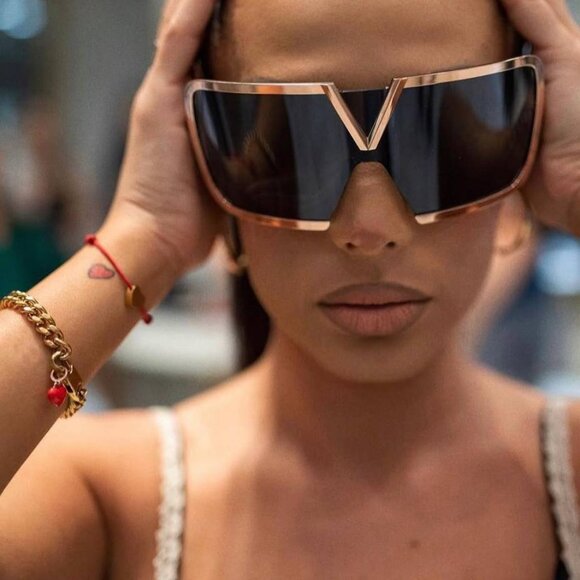 Valentino VLS120-D V-Romask Brown Mask Sunglasses