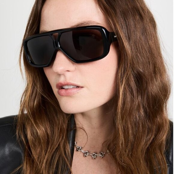 Saint Laurent SL569Y Aviator Sunglasses in Black – Designer Daydream