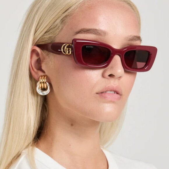 Gucci GG1827S Thick Rim Cat Eye Sunglasses in Red