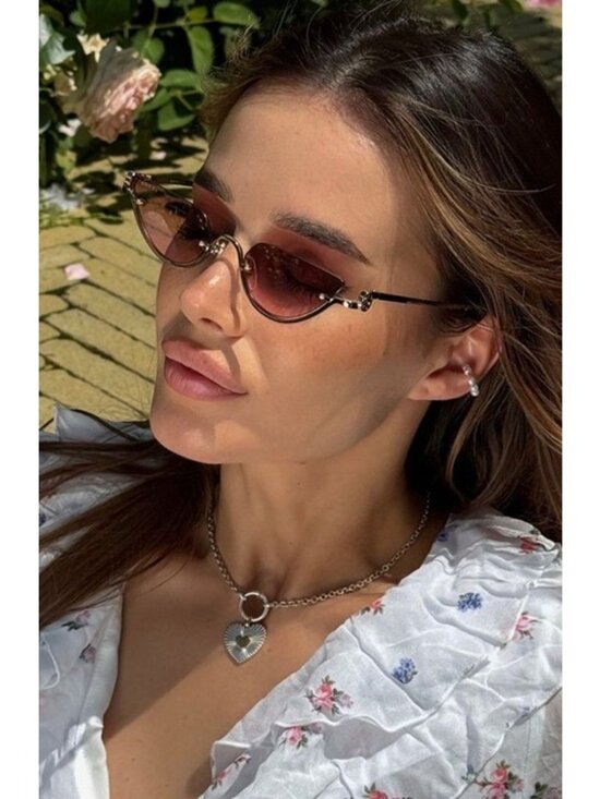 Gucci GG1603S Half Rim Sunglasses in Gold Pink Mirror