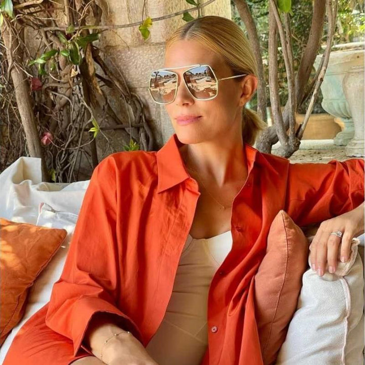 Max Mara MM0006/S Elsa Oversized Sunglasses in Gold Smoke