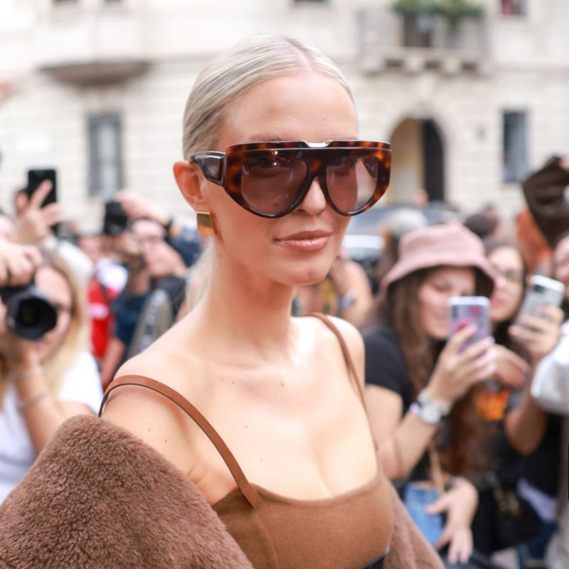 Max Mara MM0083 Oversized Sunglasses in Havana Brown