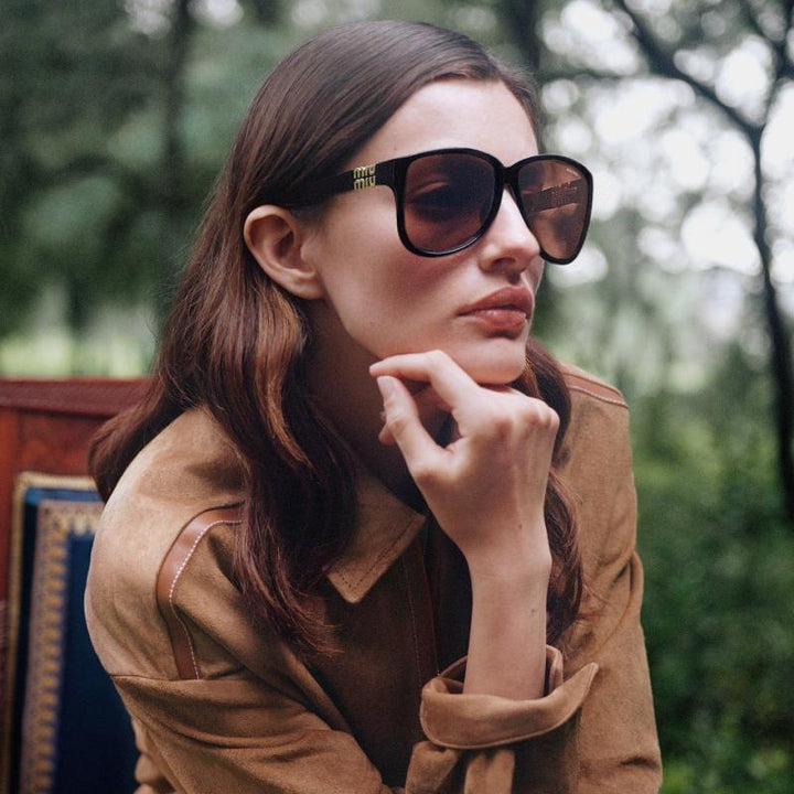 Miu Miu MUA08S Brown Yellow Oversized Sunglasses