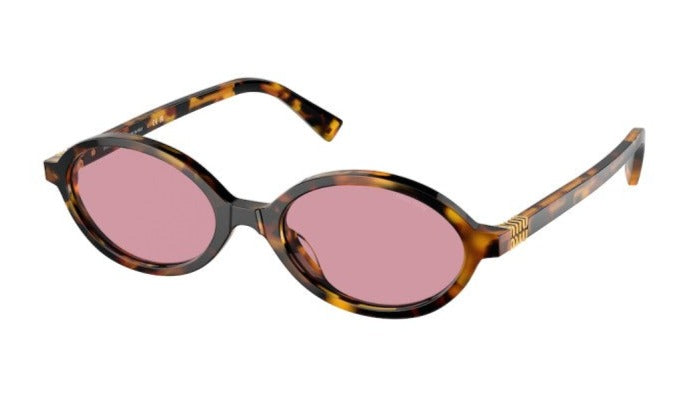 Miu Miu MU04ZS Brown Violet Oval Sunglasses