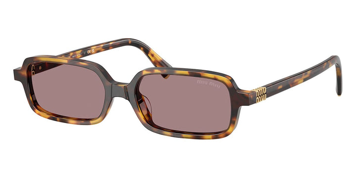 Miu Miu MU11ZS Havana Violet Rectangular Sunglasses