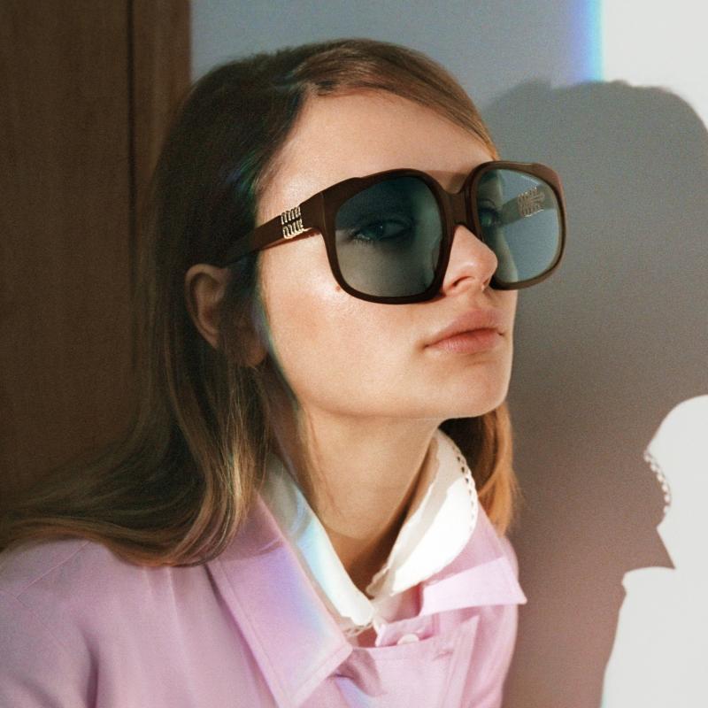 Miu Miu MUA07S Brown Blue Oversized Sunglasses