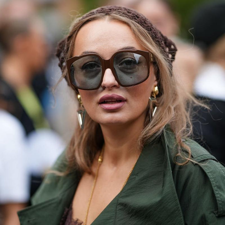 Miu Miu MUA07S Brown Blue Oversized Sunglasses