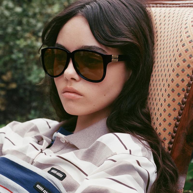 Miu Miu MUA08S Brown Yellow Oversized Sunglasses