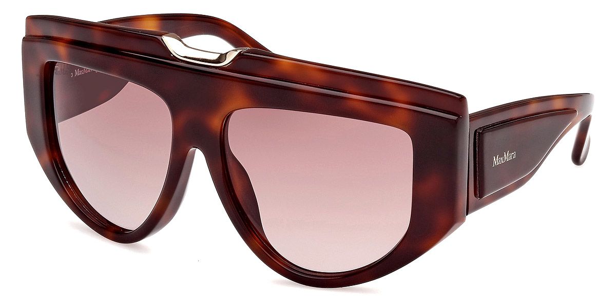 マドンナ・ルイーズ・ヴェロニカ・チコーネ Max Mara MM0083 Oversized Sunglasses in Havana Brown – Designer
