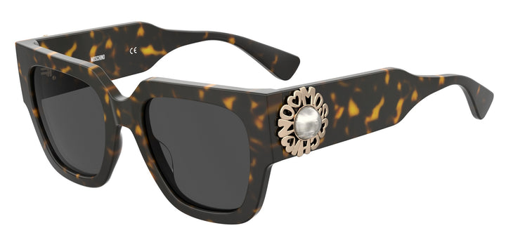Moschino MOS006/S Gafas de sol estilo ojo de gato con tachuelas rojas