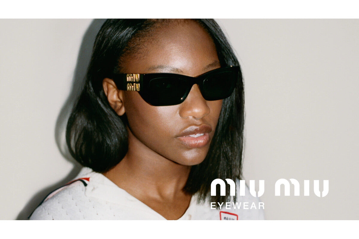 Miu Miu MU09WS Black Thick Cat Eye Sunglasses