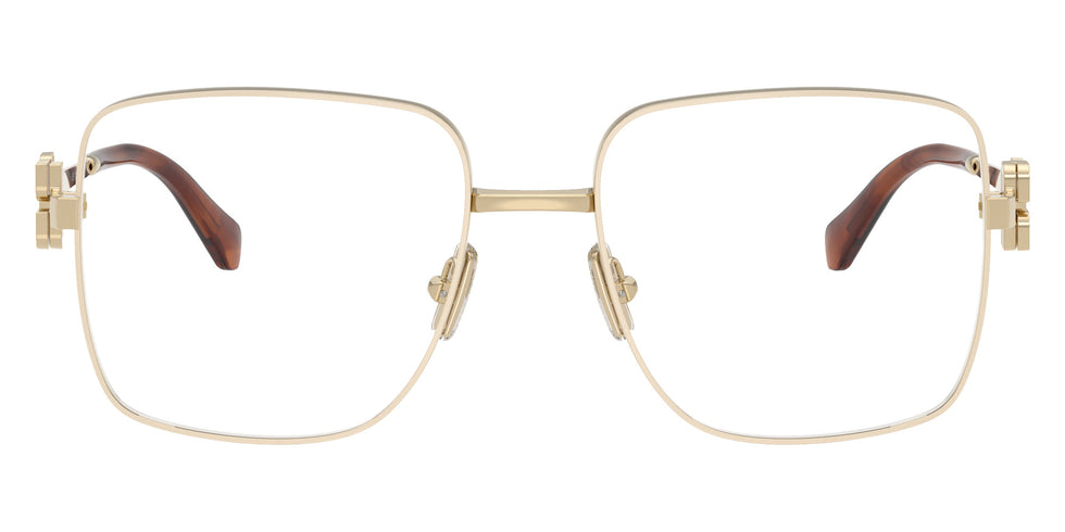 Miu Miu MU51XV Pale Gold Oversized Square Eyeglasses Frames