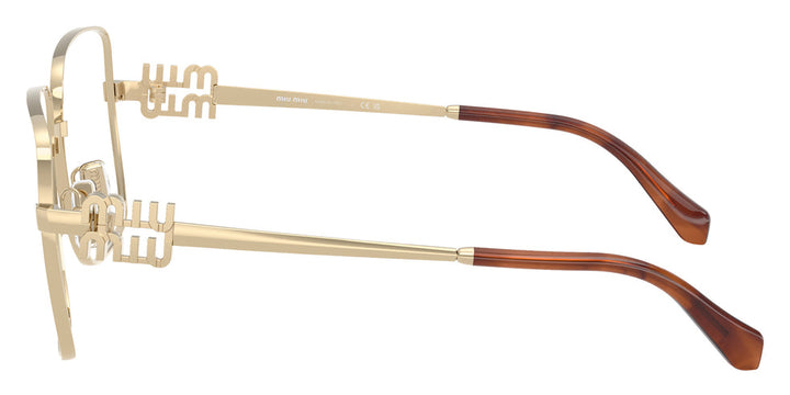 Miu Miu MU51XV Pale Gold Oversized Square Eyeglasses Frames