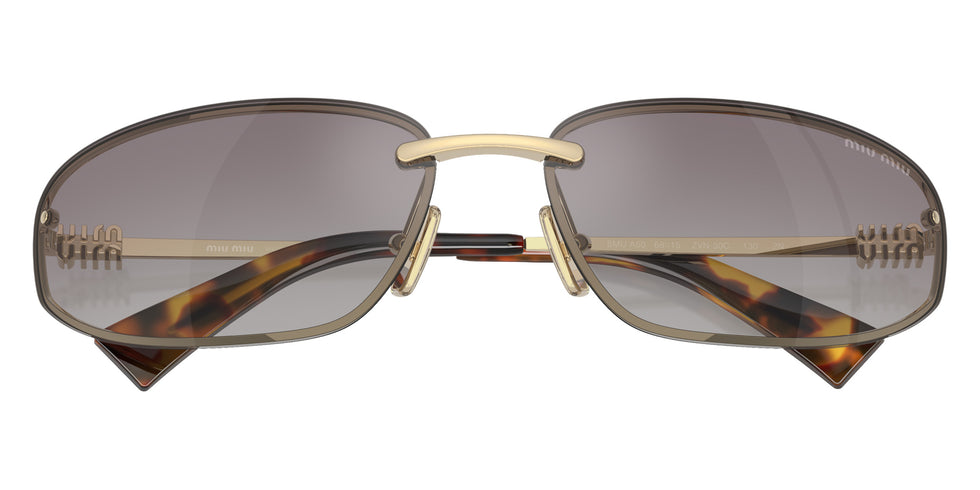 Miu Miu MU A50S Grey Mirror Wrap Sunglasses