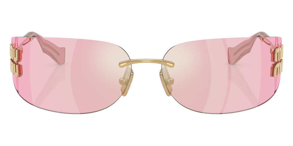 Miu Miu MU A51S Pink Mirror Rimless Mask Sunglasses