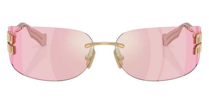 Miu Miu MU A51S Pink Mirror Rimless Mask Sunglasses