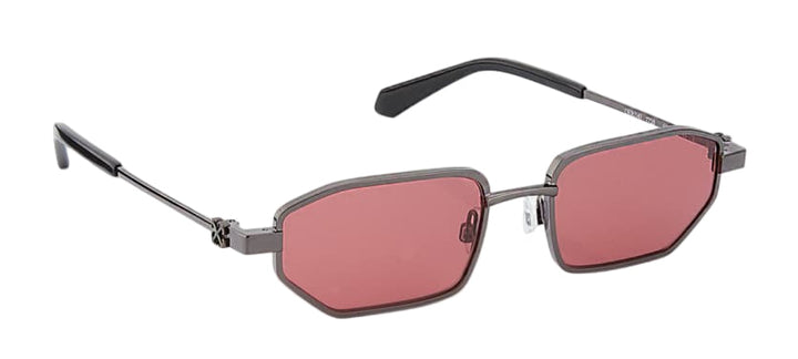 Off White gunmetal Loa sunglasses with burgundy mirrored lenses and black nose pads