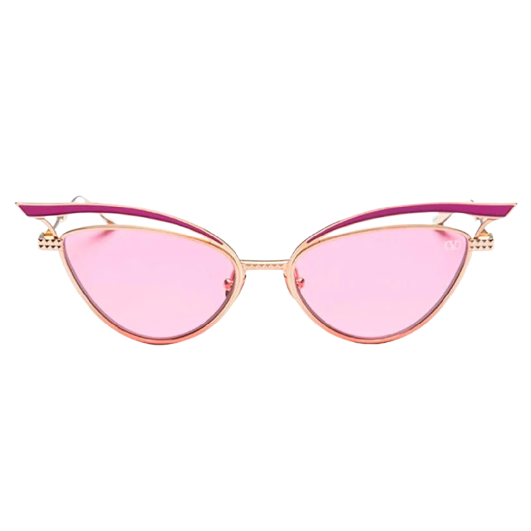 Valentino VLS118-D V-Glassliner Pink Gold Cat Eye Sunglasses