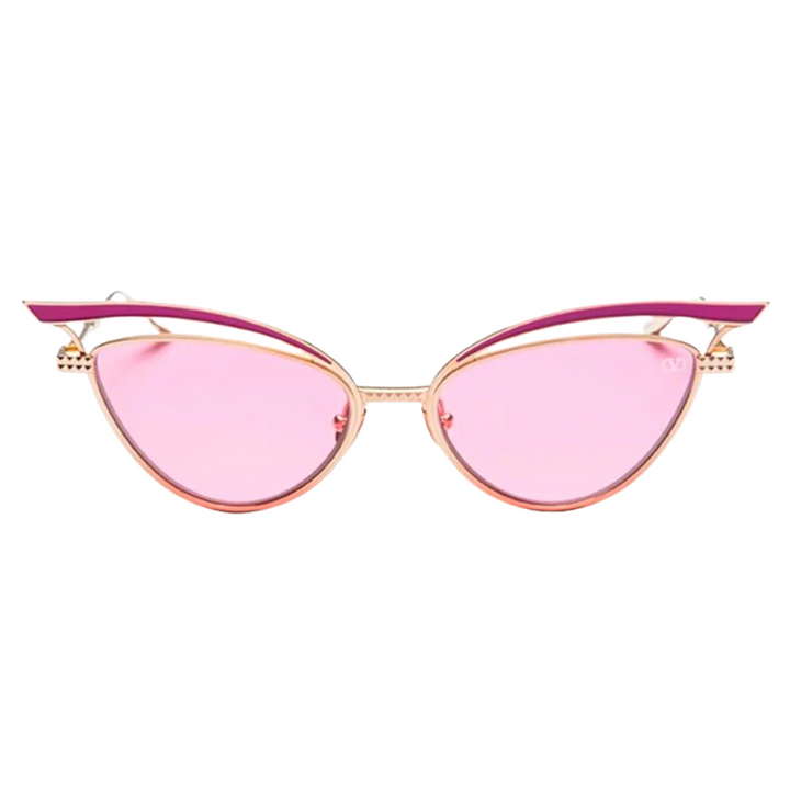 Valentino VLS118-D V-Glassliner Pink Gold Cat Eye Sunglasses