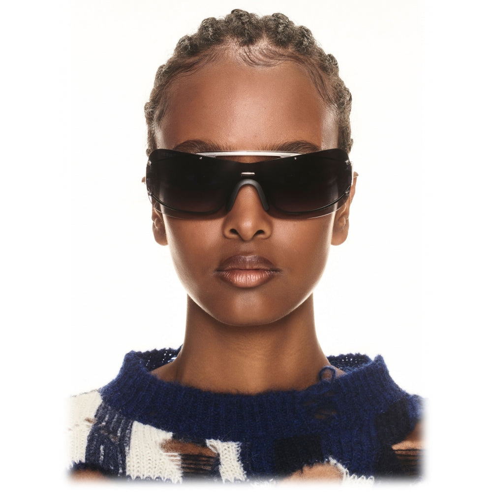 Off White Big Wharf Mask Sunglasses in Grey