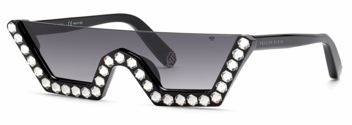 Philipp Plein SPP031S Black Crystal Cat Eye Sunglasses