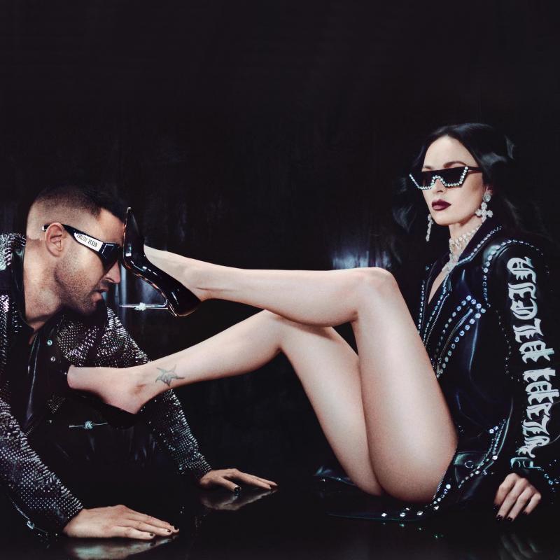 Philipp Plein SPP031S Black Crystal Cat Eye Sunglasses