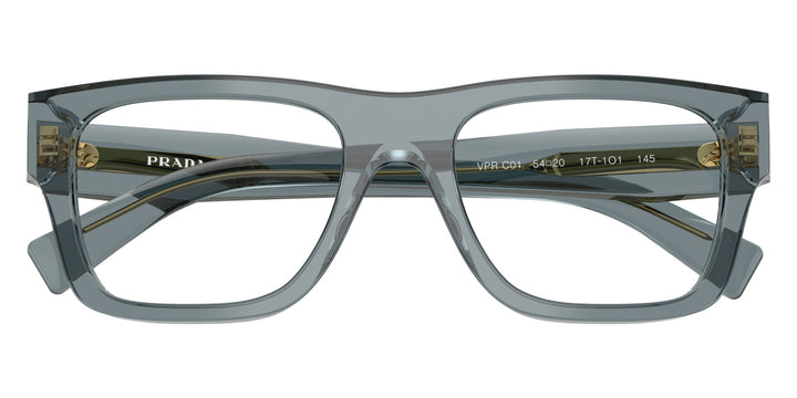PR C01V Square Eyeglasses Frames in Transparent Ocean