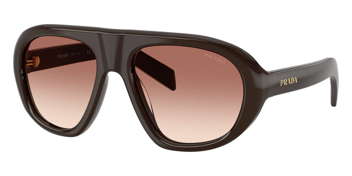 Prada PR C05S Aviator Sunglasses in Brown Red