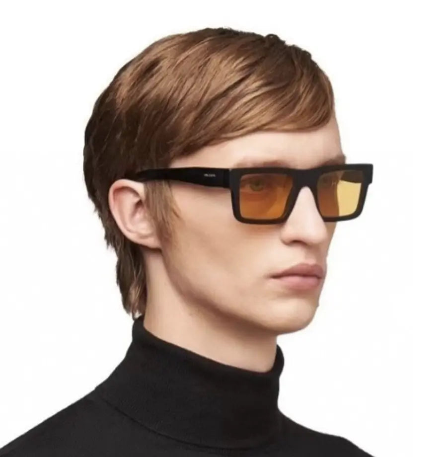 Prada PR19WS Matte Black Yellow Lens Sunglasses
