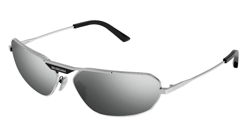 Balenciaga BB0245S Sunglasses in Silver Mirror – Designer  display picture 2