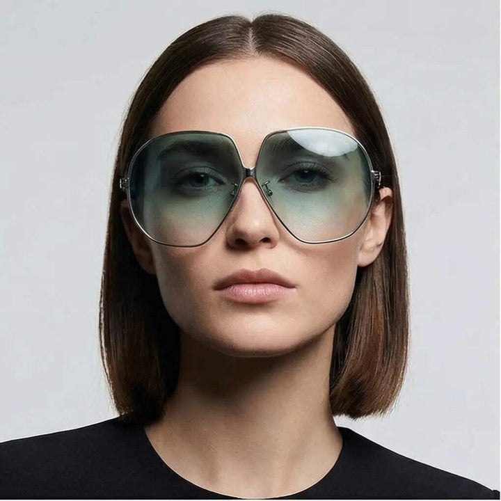 Tom Ford Tara FT0785 Oversized Sunglasses in Silver Green