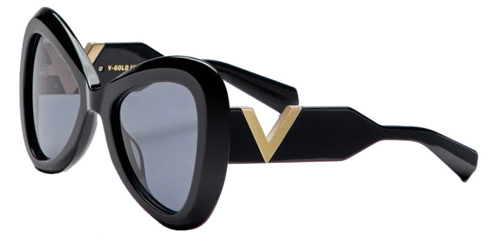 Valentino VLS138-CAV-Gold III Black Sunglasses