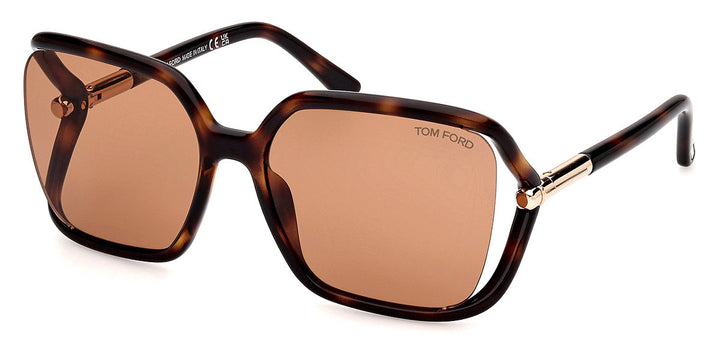 Tom Ford Solange FT1089 Havana Brown Oversized Sunglasses