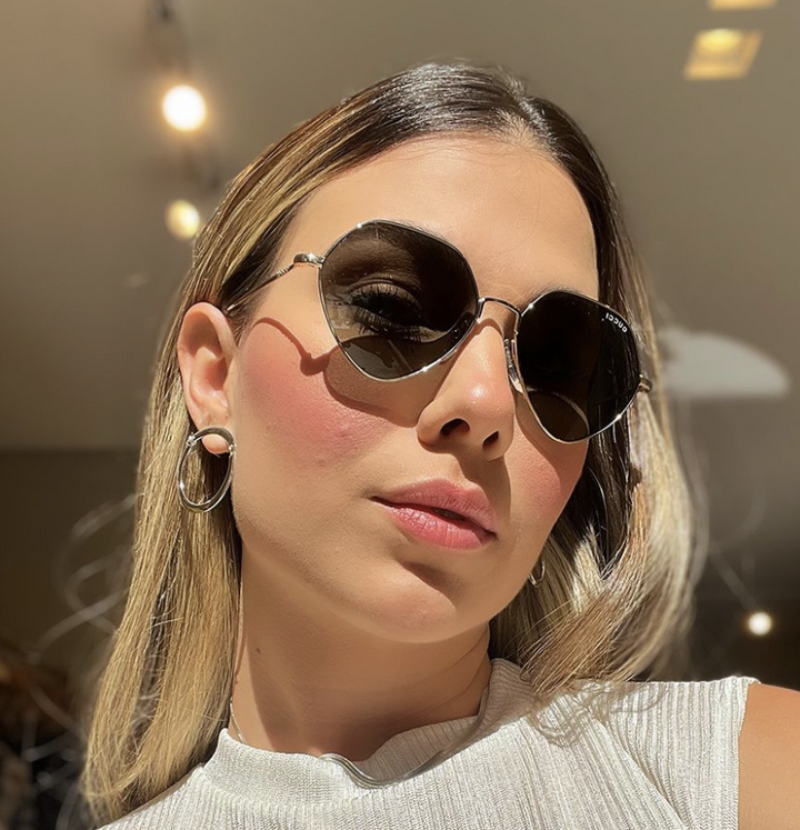 Gucci GG1182S Geometric Sunglasses in Grey Lens