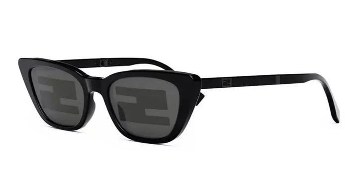 Fendi FE40089I Black Cat Eye Mirror Folding Sunglasses