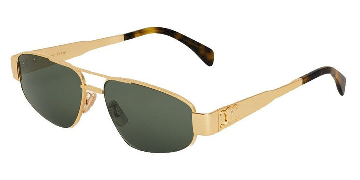 Celine CL40281U Triomphe Gold Metal Aviator Sunglasses