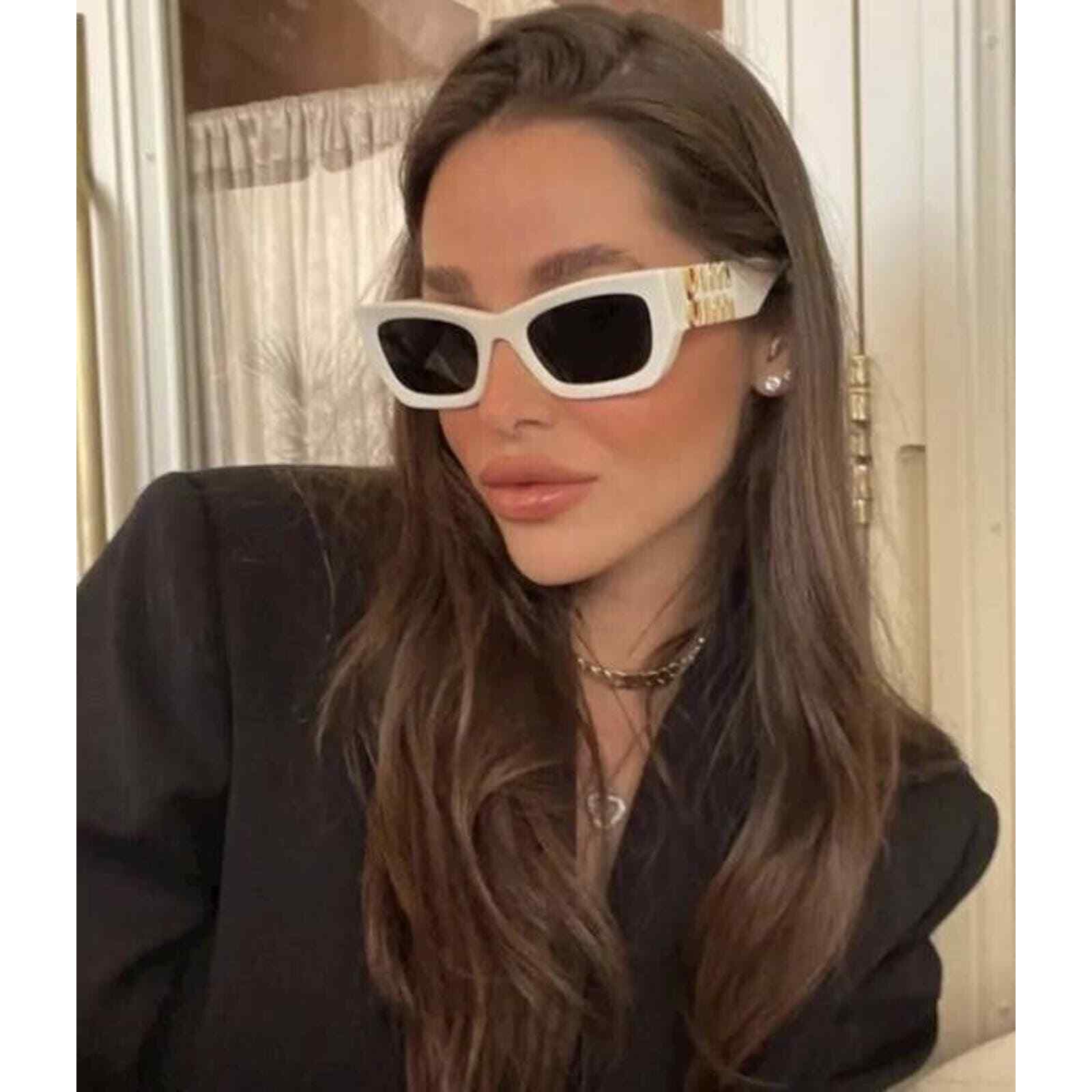 Miu miu white sunglasses hotsell