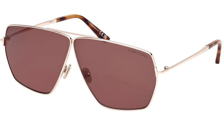 Tom Ford Stella FT1185 Oversized Aviator Sunglasses in Gold Brown