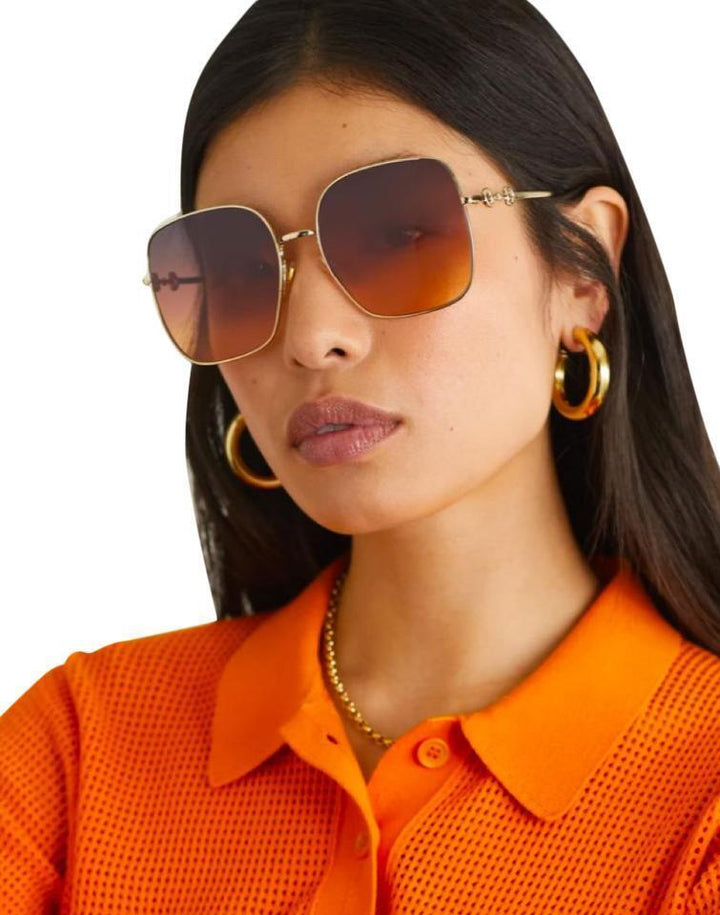 Gafas de sol Gucci GG0879S Square Horsebit con lentes marrones