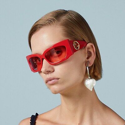 Gucci GG1412S Red Shield Mask Sunglasses